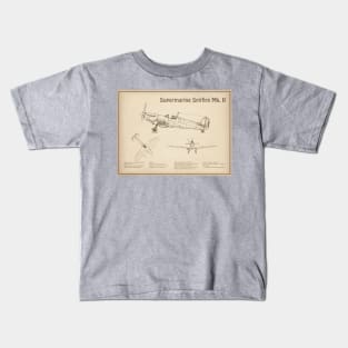 Supermarine Spitfire Mk. II - Airplane Blueprint - SD Kids T-Shirt